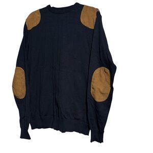 Cedarwood State Sweater w/ Suede Feel Patches - Men’s- Black - Cotton - Large